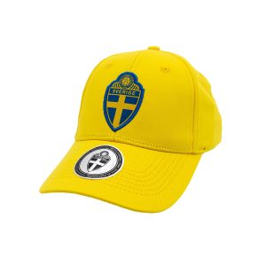 Keps barnstorlek, gul med kardborre-spänne