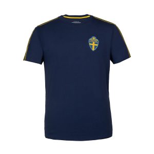 T-shirt Sverige Bomull Marinblå Unisex